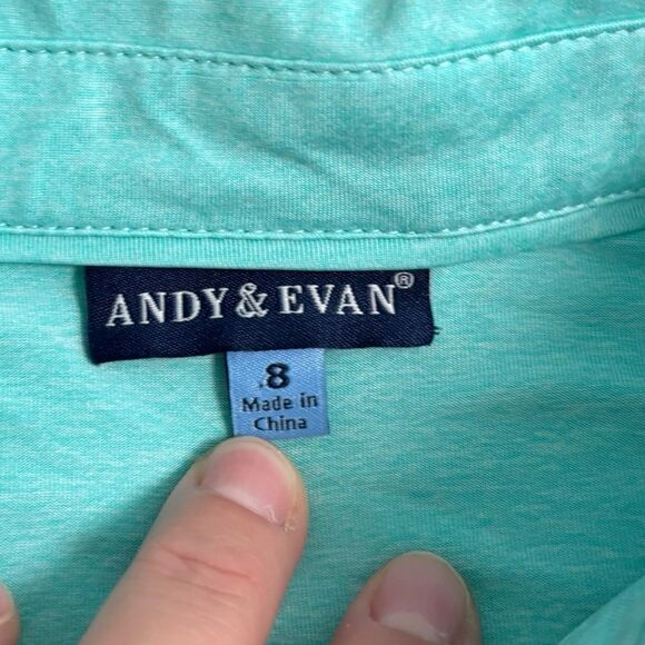 Andy & Evan Kids Boys Short Sleeve Textured Button Down Green, Size 8 - Picture 4 of 6